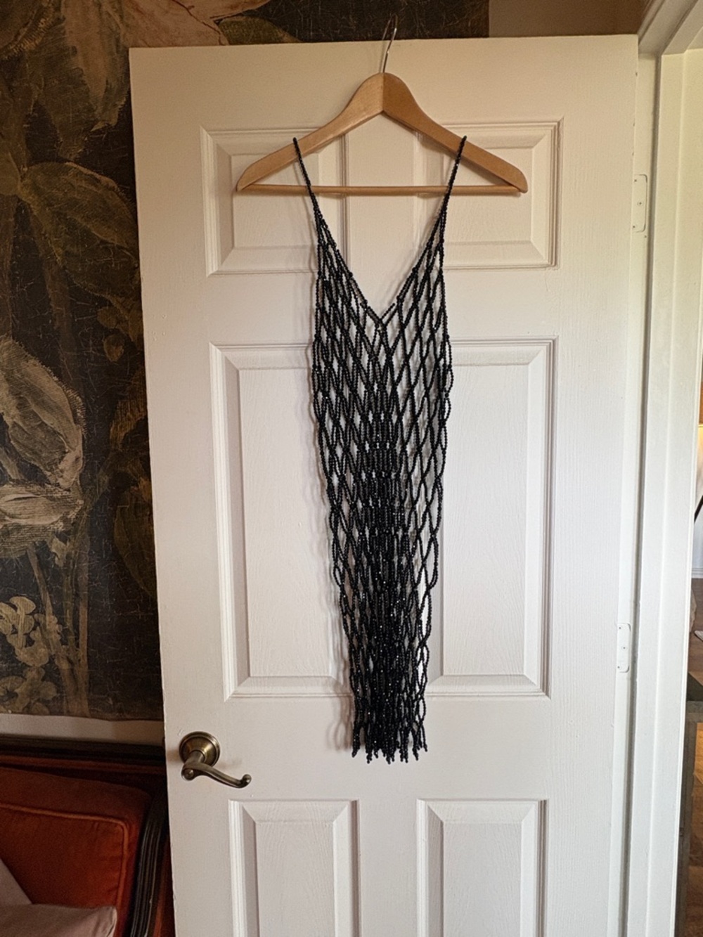 Black Beaded Net Swim Cover-Up - Picture 3 of 7